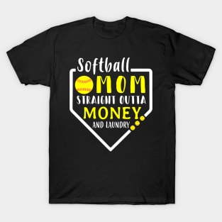 Softball Mom Straight Outta Money Laundry Detergent T-Shirt